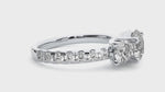Three-Stone Diamond Halo Engagement Ring (1.3 Ct.)
