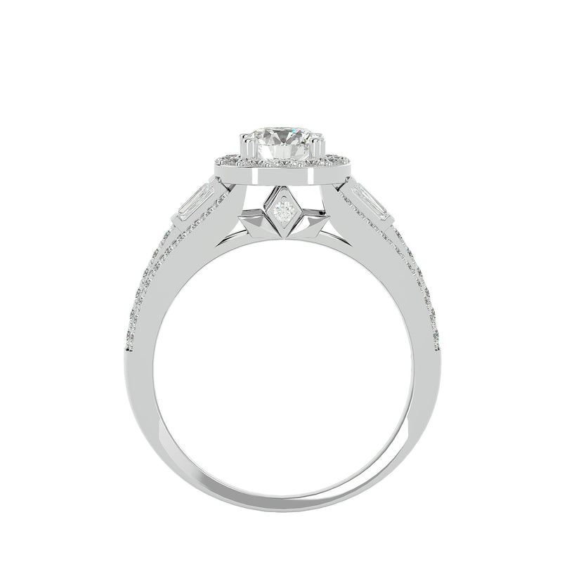Unique Diamond Halo Engagement Ring (0.70 Ct.)