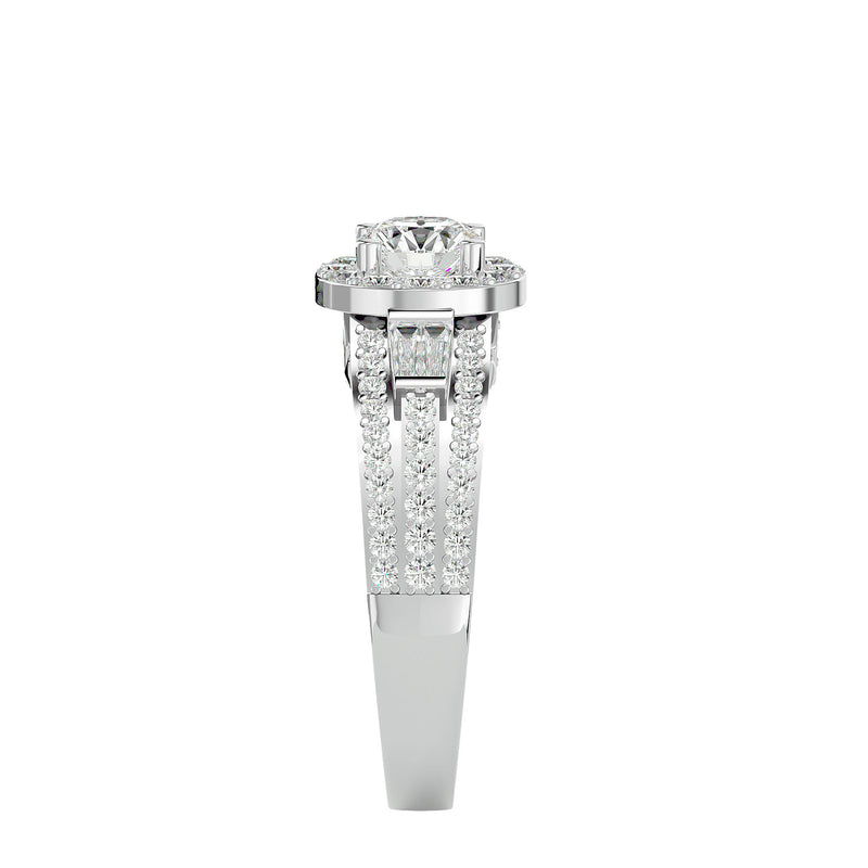 Unique Diamond Halo Engagement Ring (0.70 Ct.)
