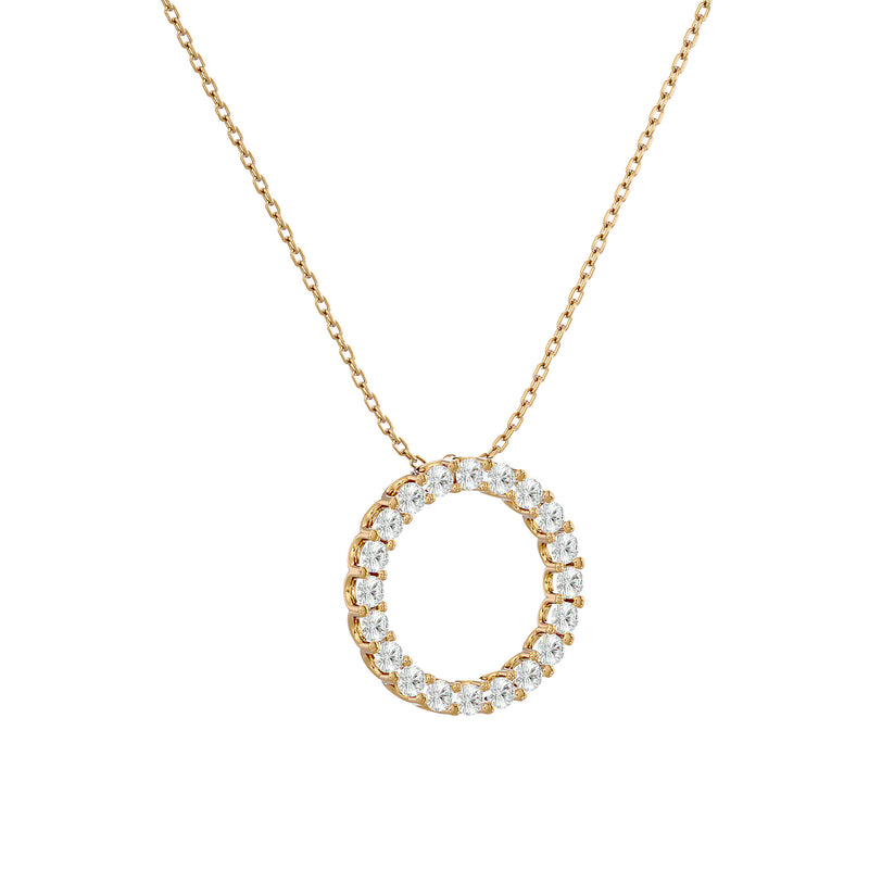 Women's Circle Diamond Pendant Chain Necklace (0.84 Ctw.)