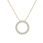 Women's Circle Diamond Pendant Chain Necklace (0.84 Ctw.)