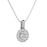 Beautiful Halo Diamond on Bail Pendant Necklace For Ladies (1.5 Ct.)