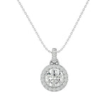 Halo Diamond on Bail Pendant Necklace For Women (1.3 Ct.) 