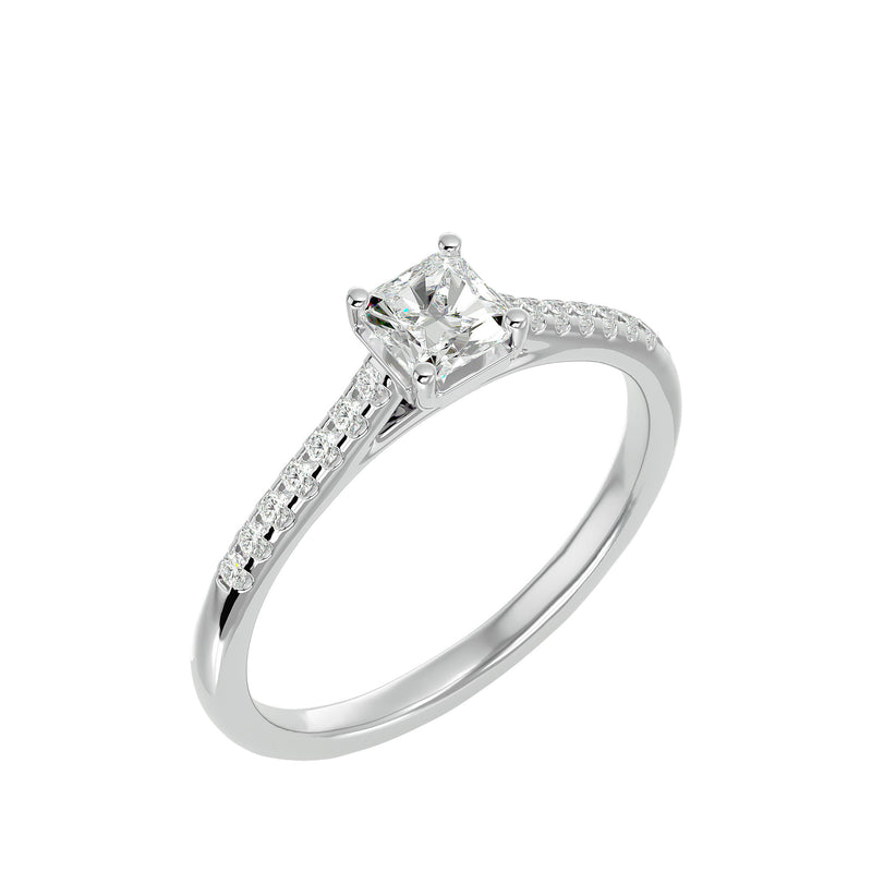 Diamond Sidestone Engagement Ring (0.10 Ct.)