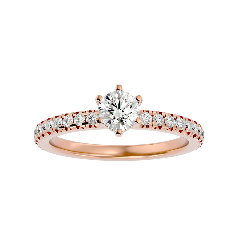 Diamond Sidestone Engagement Ring (0.70 Ct.)