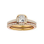 Diamond Halo Engagement Ring & Wedding Band Set (0.60 Ct.)