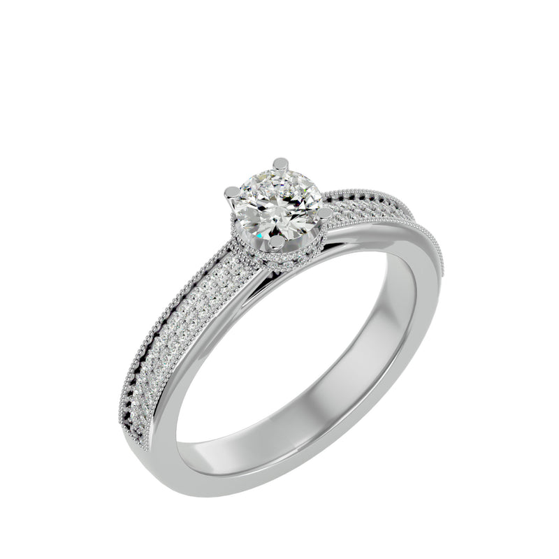 Antique Diamond Engagement, Wedding Ring For Women's (0.4 Ct.)