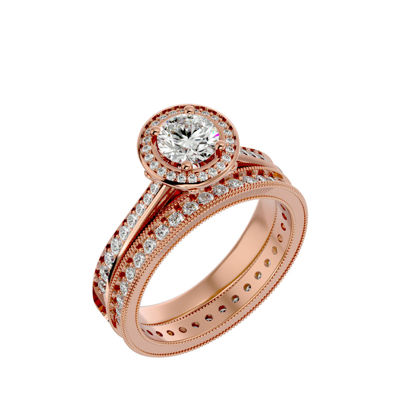 Antique Diamond Engagement Ring and Wedding Band Set (0.60 Ct.)