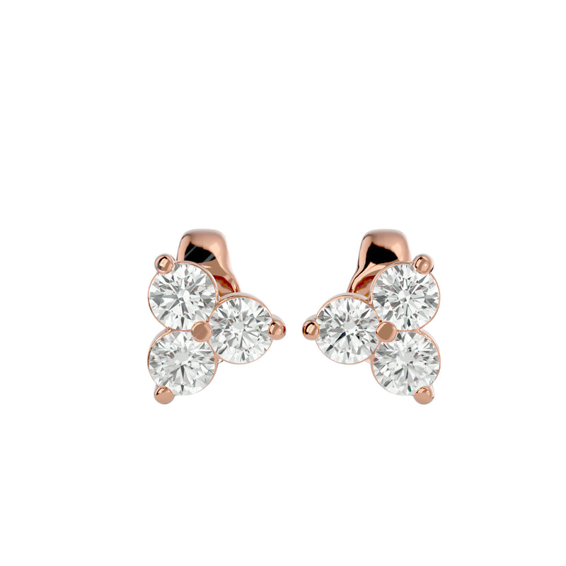 Diamond Three-Stone Stud Earrings (0.44 Ctw.)