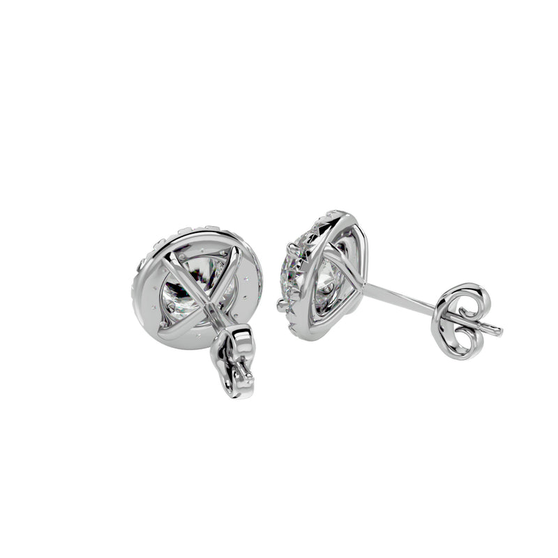 Diamond Halo Stud Earrings (1 Ctw.)