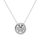 Women's Round Diamond Bezel Pendant Necklace Online (1.0 Ct.)