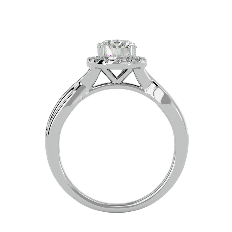 Unique Diamond Halo Engagement Ring (0.80 Ct.)