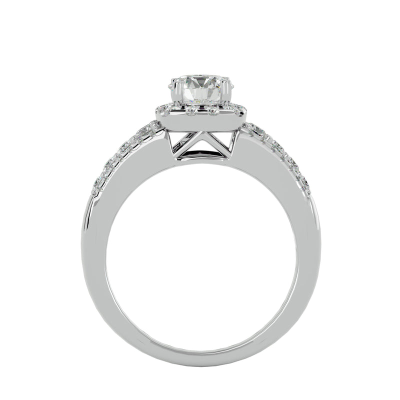 Unique Diamond Halo Engagement Ring (0.80 Ct.)
