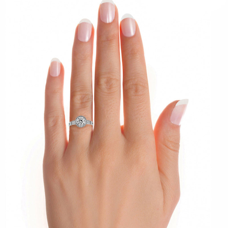 Antique Diamond Halo Engagement Ring (1 Ct.)